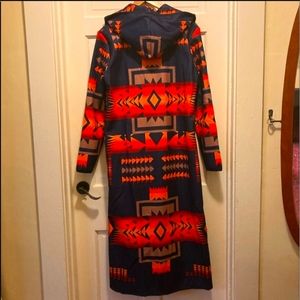 Navajo full length hooded coat L